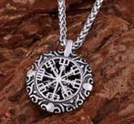 Cordão com Pingente Bússola Runas Nórdico Vegvisir Vikings
