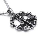 Cordão com Pingente em Aço Inox Diversas Caveiras Skull