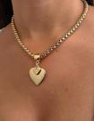 Cordão Coração feminino luxo corrente grossa banhada a ouro 18k