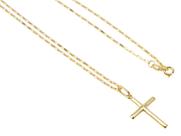 Cordão Corrente 80cm E Pingente Crucifixo Ouro 18k 750