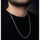 Cordão Corrente Colar 3x1 Prata 925 Italiana Fina 3mm 60cm