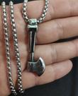 Cordão corrente com Pingente Aço Inox Machado Vikings