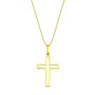 Cordão Corrente De Ouro 18k Maciça Veneziana 80cm Crucifixo