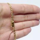 Cordão Corrente Grumet curta 3mm 60cm C/ Fecho De Gaveta Folheado A Ouro 18k