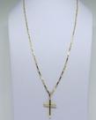 Cordão Corrente Masculina 60cm Pingente Crucifixo 2.7cm Ouro 18k Cadeado