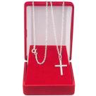 Cordão Corrente Masculina 70cm Crucifixo De Prata 925 Maciça