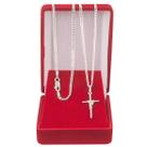Cordão Corrente Masculina Grumet 60cm Pingente Cruz Crucifixo De Prata 925