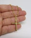Cordão Corrente Masculina Ouro 70cm 7g Pingente Cruz Crucifixo Ouro 18k 750