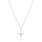 Cordão Corrente Masculina Veneziana 60cm Pingente Crucifixo Prata 925 Maciça