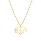 Cordão Corrente Ouro 18k 50cm + Pingente Menino e Pata