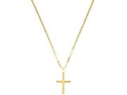 Cordão Corrente Piastrine 60cm Pingente Crucifixo 2.7cm Ouro 18k 750