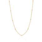 Cordão corrente rommanel banhado ouro 18k feminino fio bolas 42cm 530290