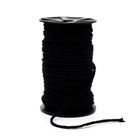 Cordão de Algodão Trançado Simples Preto Danitex 2mm - 50 Metros