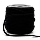 Cordão de Algodão Trançado Simples Preto Danitex 4mm - 50 Metros