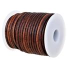 Cordão de couro GENIQUE Real/Genuíno redondo de 3 mm para fabricação de joias