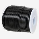 Cordão de couro para colar e pulseiras de 2 mm GENIQUE Black Cordão de couro para colar e pulseiras de 2 mm GENIQUE Black