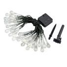 Cordão De Lâmpadas Solar Luzes Leds Gotas De água Branco 5m Cordão De Lâmpadas Solar Luzes Leds Gotas De água Branco 5m