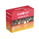 Cordão de Luz Varal Cortina Ourolux para 10 lâmpadas E27 IP65 11m Preto