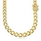 Cordão de Ouro 18K Colar Masculino Fecho Gaveta Duplo Cravejado Banhado