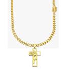 Cordão de Ouro 18K com Crucifixo Masculino Grosso 4mm Banhado