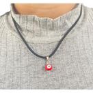 Cordão De Pescoço Olho Grego Redondo Vermelho 0,5 Cm