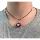 Cordão De Pescoço Vermelho Olho Grego Redondo Vermelho