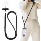Cordão de telefone AULEEP universal anti-roubo para iPhone preto