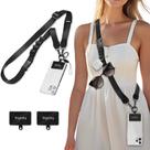 Cordão de telefone Crossbody Icycay Black para iPhone preto