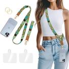 Cordão de telefone Piefly Crossbody Pulseira Black Cat Flower
