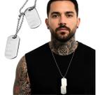 Cordão Dog Tag Duplo Placa Militar Aço Inoxidável Masculino Gravar Tipo De Sangue Rh Cordão Dog Tag Duplo Placa Militar Aço Inoxidável Masculino Gravar Tipo De Sangue Rh