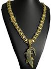 Cordão dubai 15mm fecho jacaré pingente jacaré banhado ouro Cordão dubai 15mm fecho jacaré pingente jacaré banhado ouro