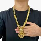 Cordão Dubai S 13mm + Pingente Nossa Senhora Banhado a ouro 18k