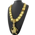 Cordão Dubai Supremo 22mm + Pingente Jacaré - Banhado A Ouro 18k