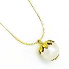 Cordão E Pingente Pérola Com Tulipas Banho De Ouro 18k 2861