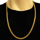 Cordão Elo Duplo 5mm Corrente Masculina Banhada Ouro 18k Cordão Elo Duplo 5mm Corrente Masculina Banhada Ouro 18k