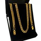 Cordão Elo Duplo Corrente Masculina 70cm Banhada Ouro 18k Cordão Elo Duplo Corrente Masculina 70cm Banhada Ouro 18k