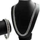 Cordao Elo Duplo Grossa Grande Com Pulseira Masculina Aço Inox Cordao Elo Duplo Grossa Grande Com Pulseira Masculina Aço Inox