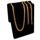 Cordão Elo Duplos Corrente Masculina 4mm Banhada Ouro 18k Colar Moderno Cordão Elo Duplos Corrente Masculina 4mm Banhada Ouro 18k Colar Moderno