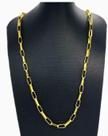 Cordão Elos Longos Unissex Banhado a Ouro 18K - Joia Elegante e Moderna