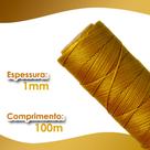 Cordão Encerado 1mm - Fio Cordone Dourado - 100 Metros - Nybc Cordão Encerado 1mm - Fio Cordone Dourado - 100 Metros - Nybc