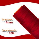 Cordão Encerado 1mm - Fio Cordone Vermelho Cereja - 100 Metros - Nybc Cordão Encerado 1mm - Fio Cordone Vermelho Cereja - 100 Metros - Nybc