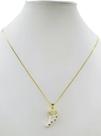 Cordão Feminino 1mm Dente de Sabre - Banhado a Ouro 18k