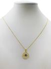 Cordão Feminino 1mm Elefante Olho Grego - Banhado a Ouro 18k