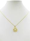 Cordão Feminino 1mm Flor Pérola Branca - Banhado a Ouro 18k