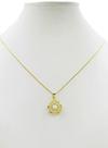 Cordão Feminino 1mm Flor Pérola Branca - Banhado a Ouro 18k