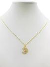 Cordão Feminino 1mm Flor Pétalas Cravejado - Banhado a Ouro 18k