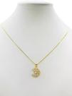 Cordão Feminino 1mm Flor Pétalas Cravejado - Banhado a Ouro 18k