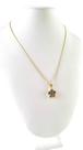 Cordão Feminino 1mm Flor Preta - Banhado a Ouro 18k Cordão Feminino 1mm Flor Preta - Banhado a Ouro 18k