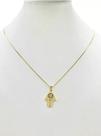Cordão Feminino 1mm Hamsá Mão de Fátima - Banhado a Ouro 18k