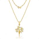 Cordão Feminino 45cm Ouro 18k Pingente Árvore Da Vida